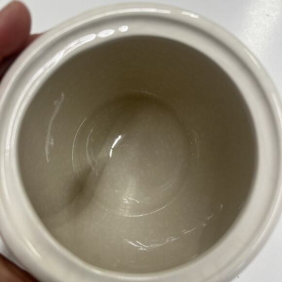 Hallmark Ceramic Cookie Jar Mittens Close Line White Red Green Jingle Bell 7” - Picture 6 of 11